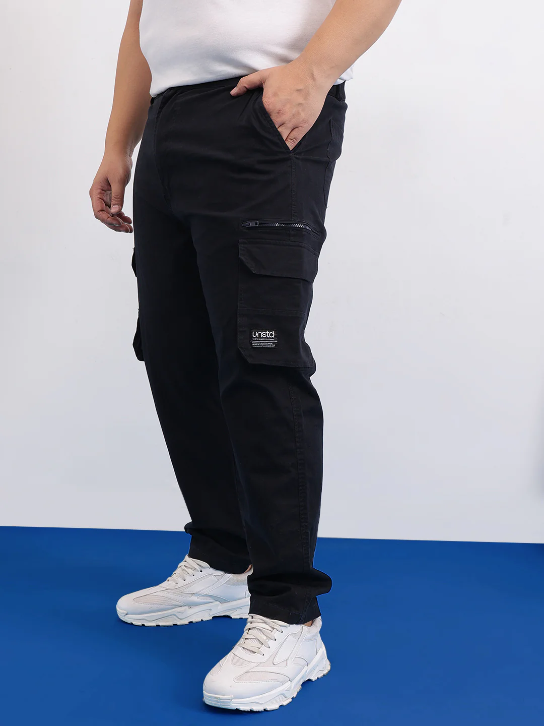 6 Pocket Zipper Cotton Stretch Plus Size Cargo - Image 21