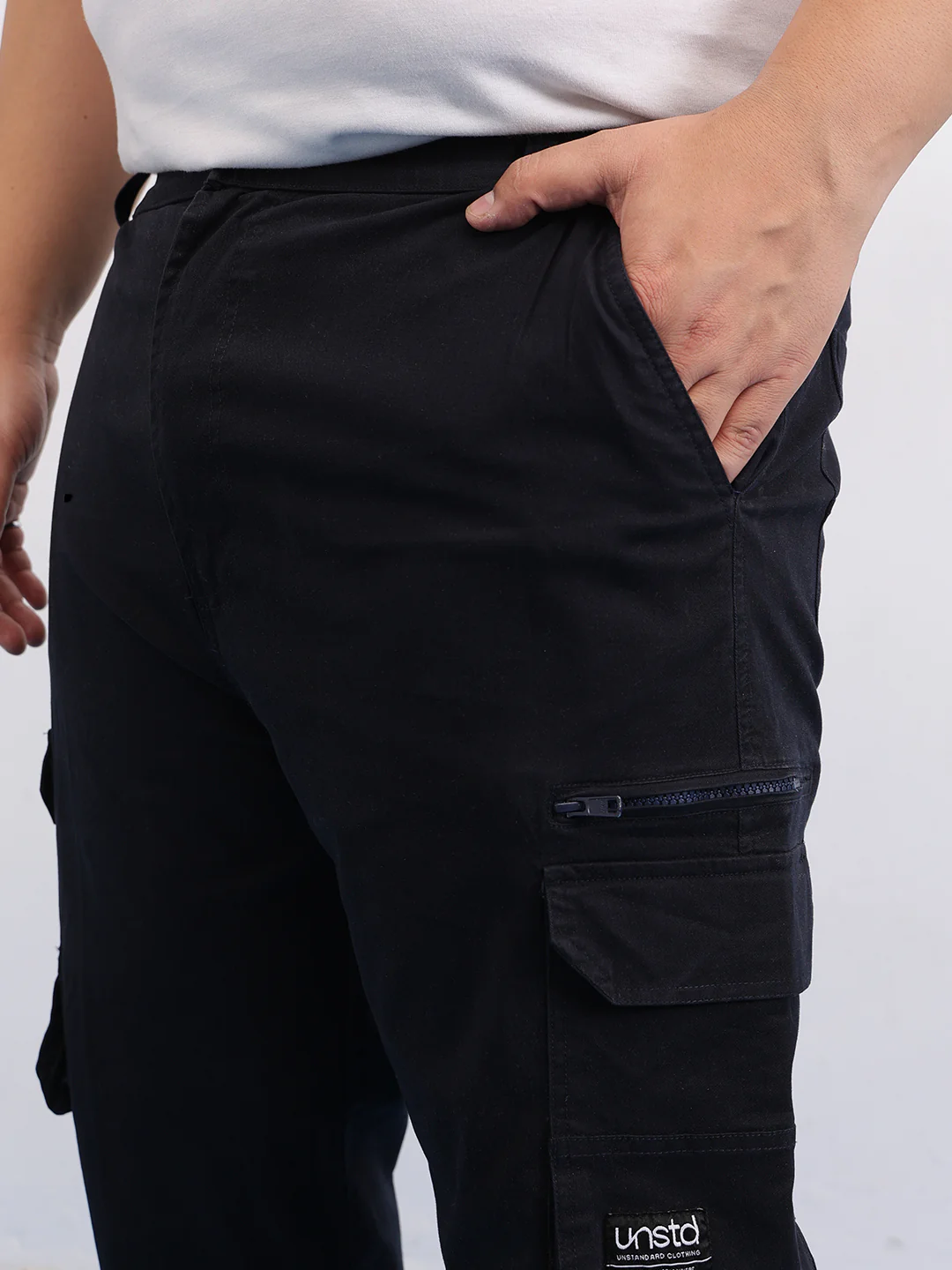 6 Pocket Zipper Cotton Stretch Plus Size Cargo - Image 23