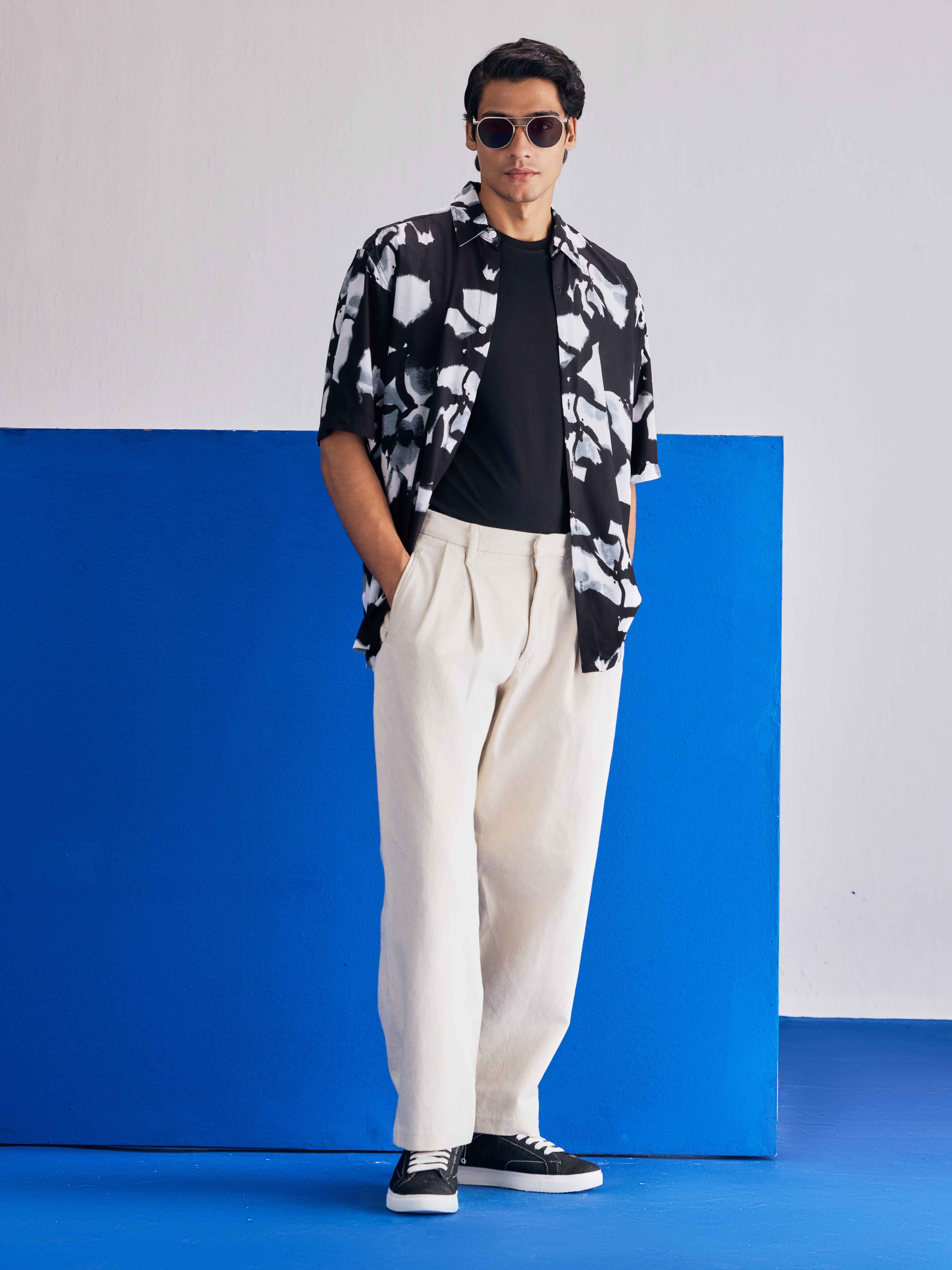 Black summer Printed Half Sleeve Plus Size Shirt