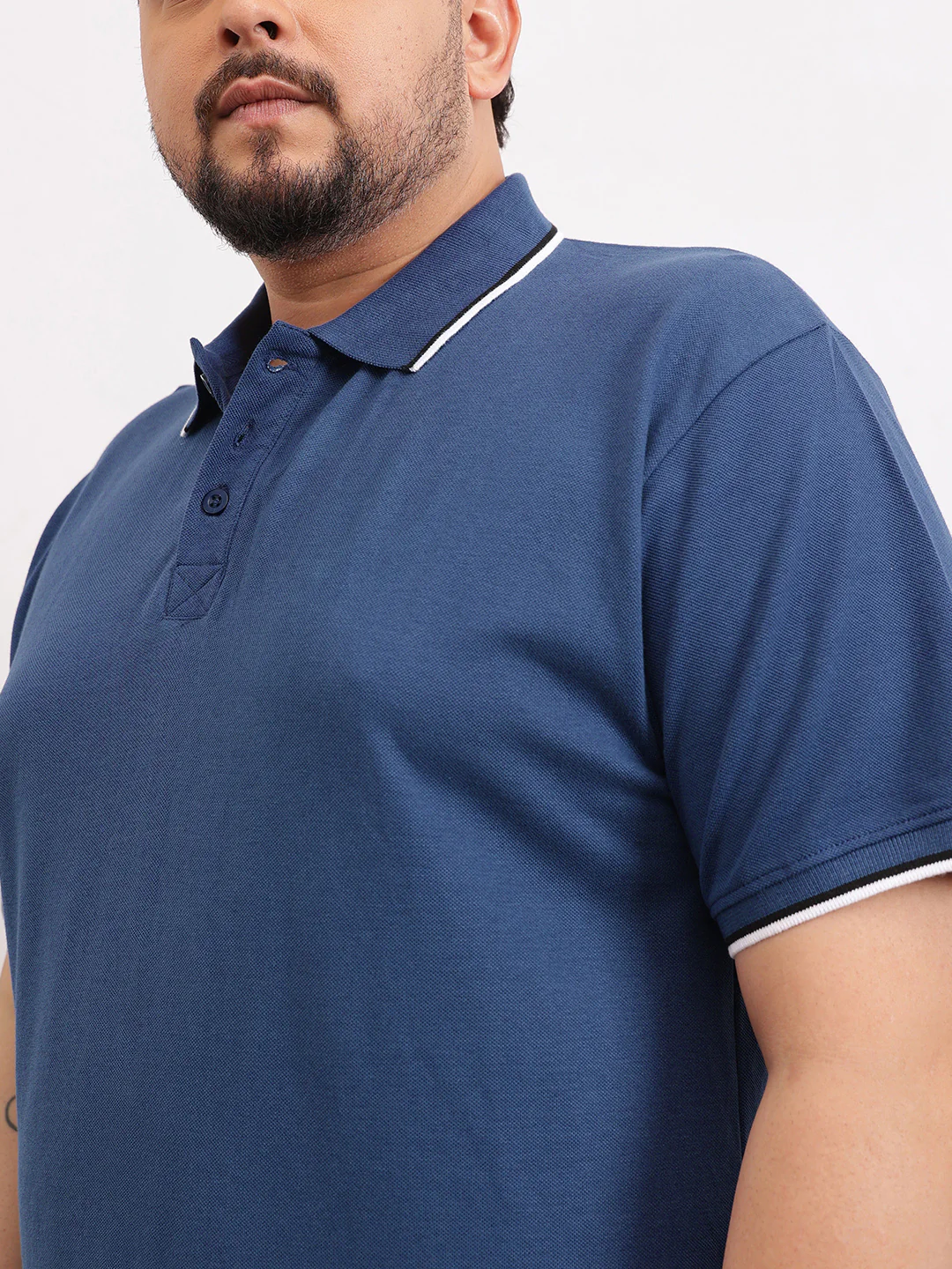 Cotton Tipping Plus size polo T-shirt - Image 17