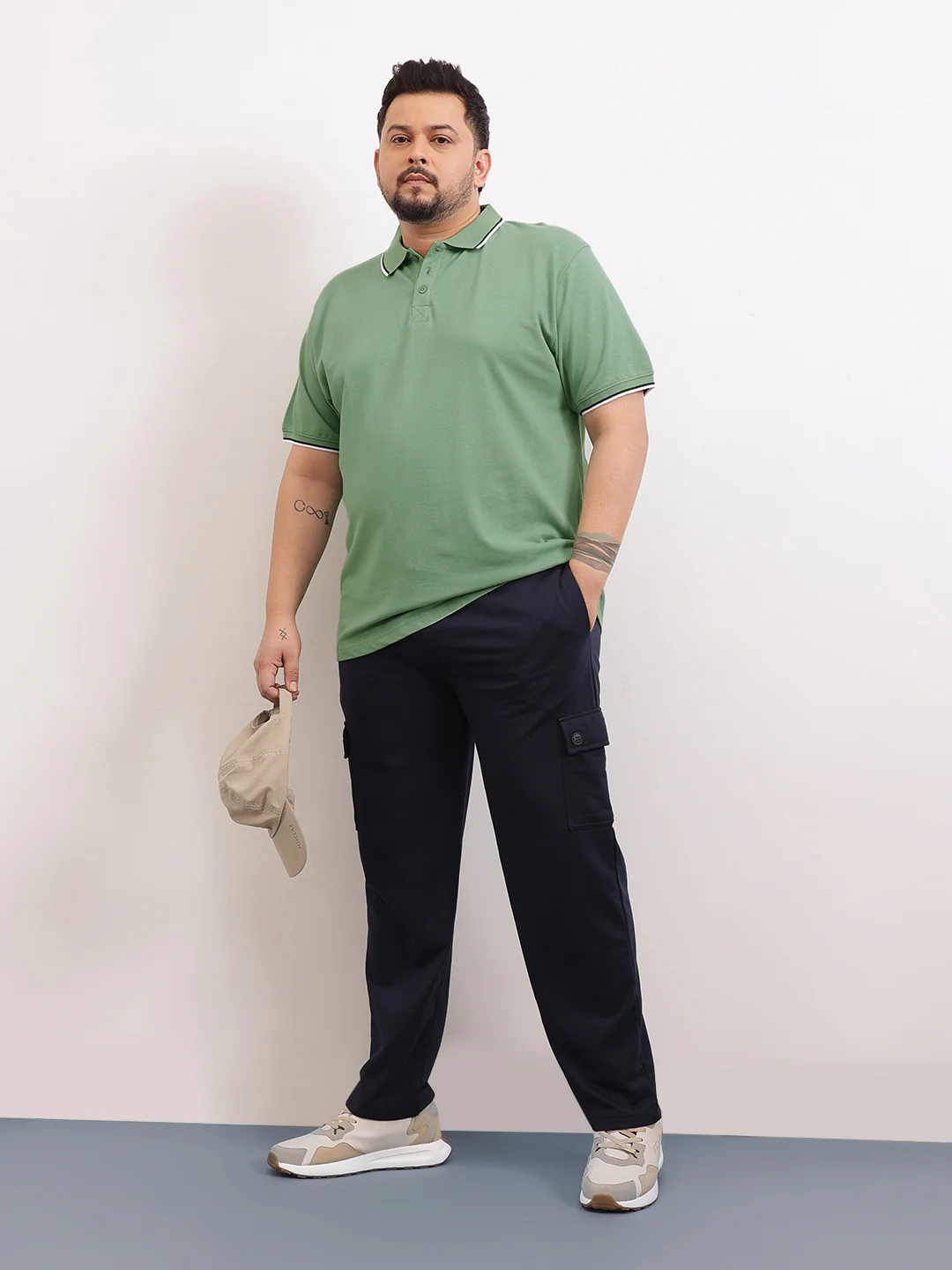 Cotton Tipping Plus size polo T-shirt - Image 2