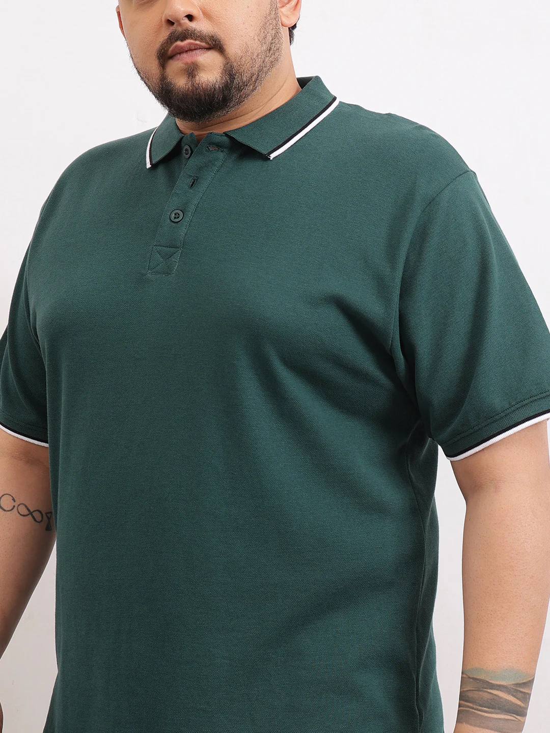 Cotton Tipping Plus size polo T-shirt - Image 21