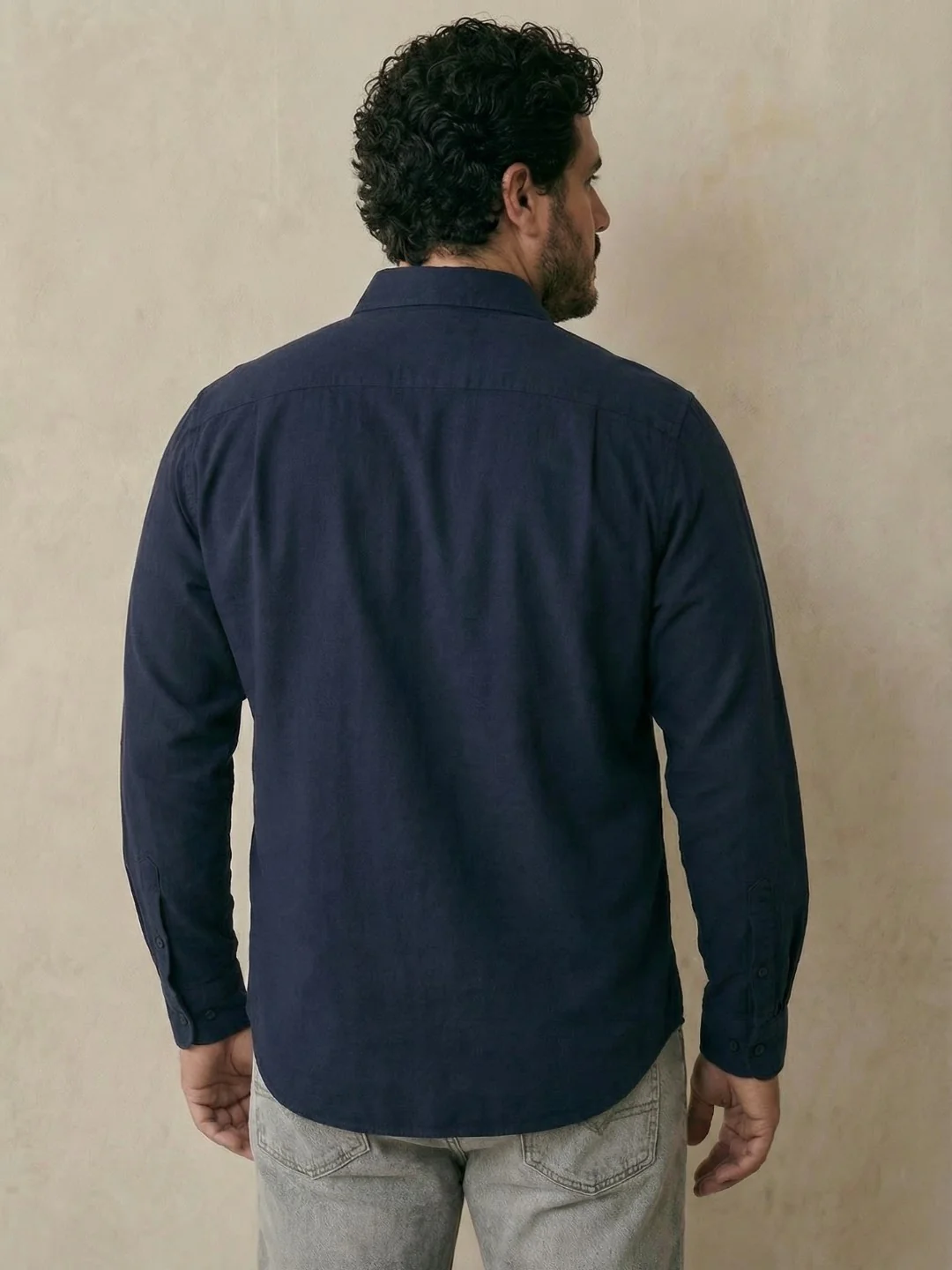 Double Pocket Poplin Solid Plus Size Shirt - Image 9