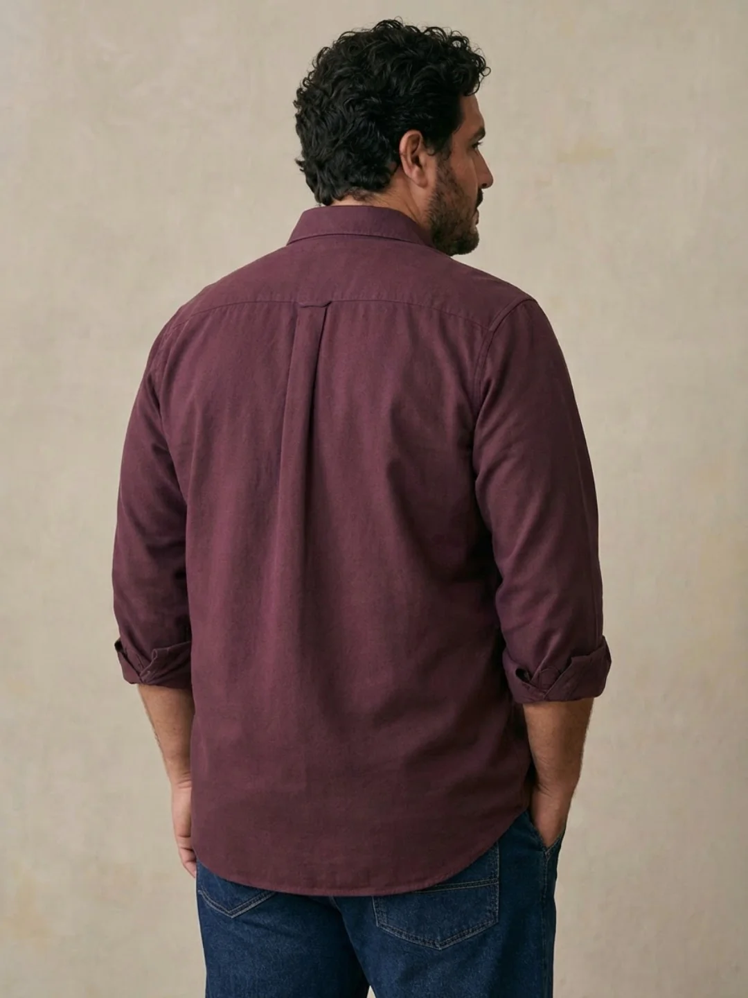 Double Pocket Poplin Solid Plus Size Shirt - Image 13