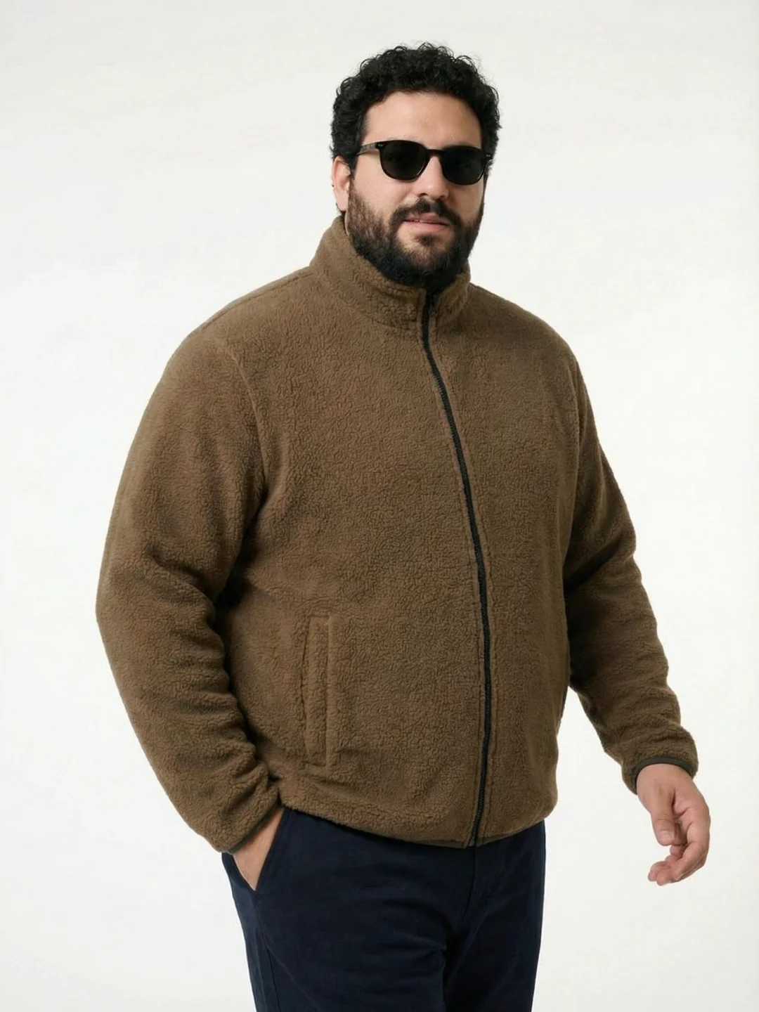 Fleece Heavy Weight Plus size Zipper Jacket - Image 3