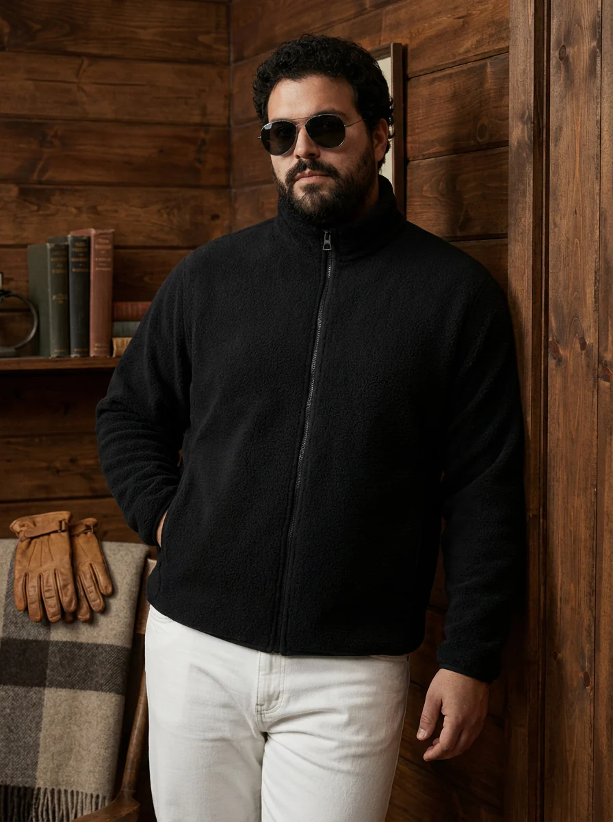 Fleece Heavy Weight Plus size Zipper Jacket - Image 9