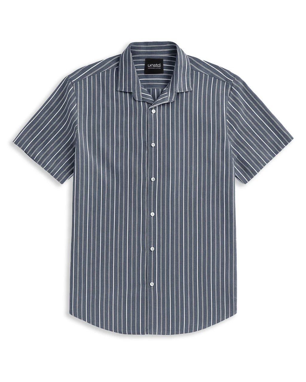 Grey stripe half sleeves plus size shirt
