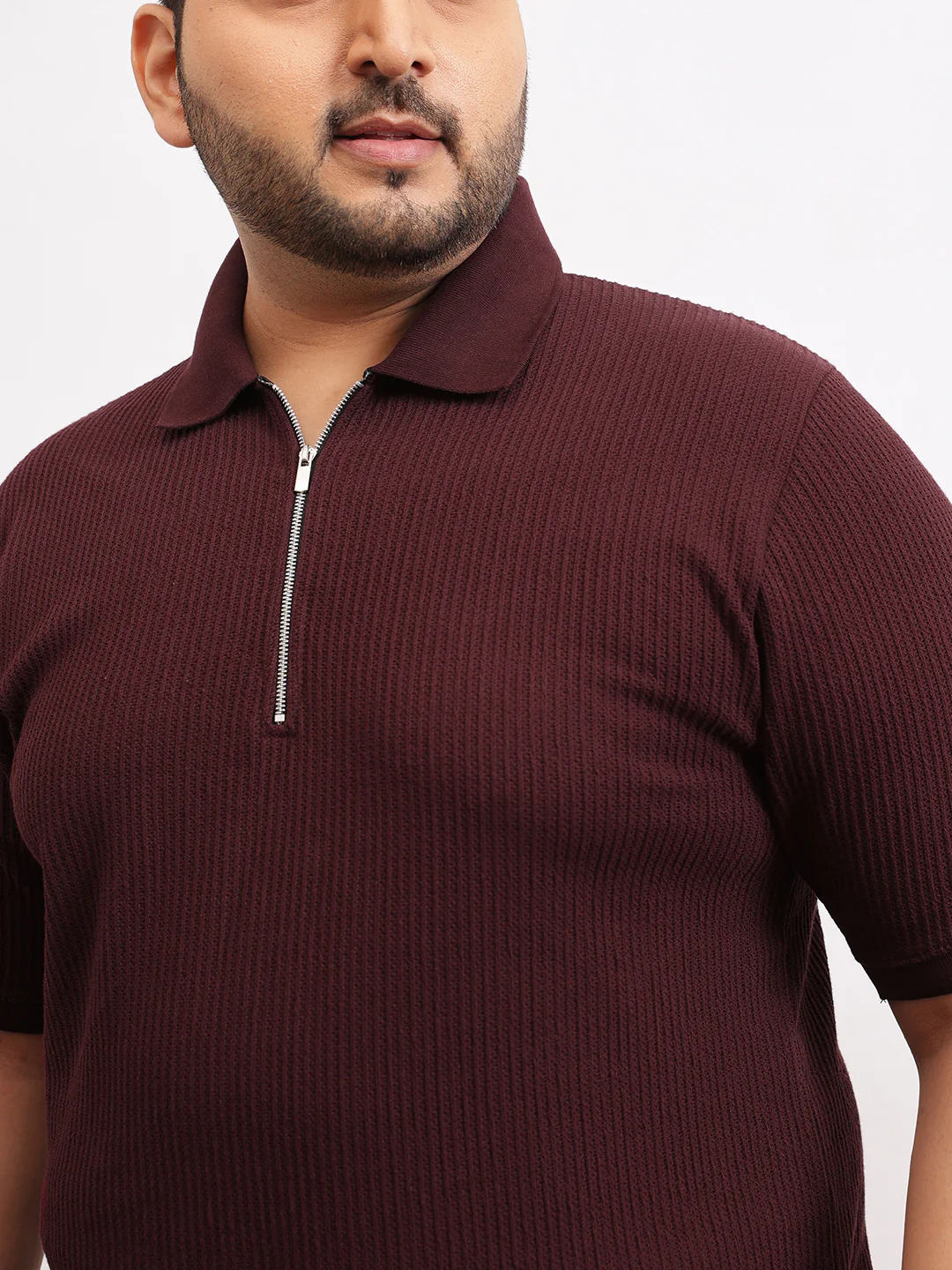 Interlock Zipper Knitted Polo T-shirt - Image 18