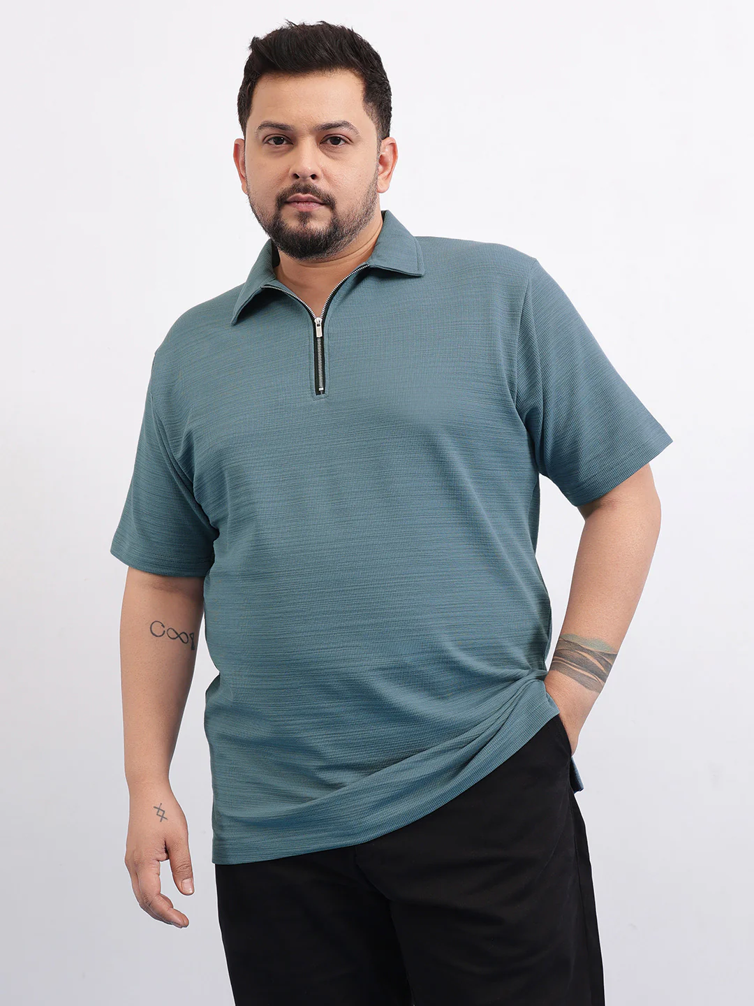 Moon Crush texture Plus size polo