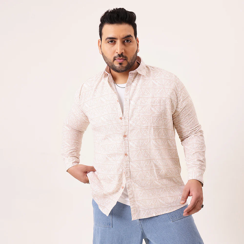 Pink Printed Cotton Lee Shirt