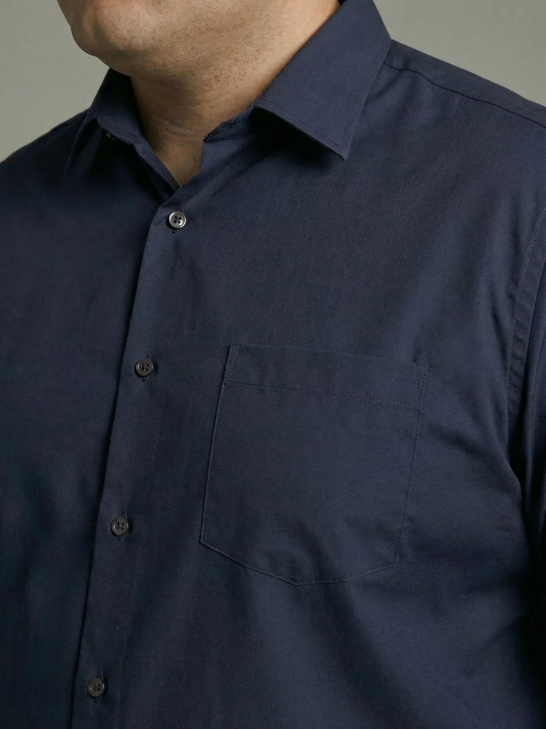 Premium Poplin Solid Plus Size Shirt - Image 3