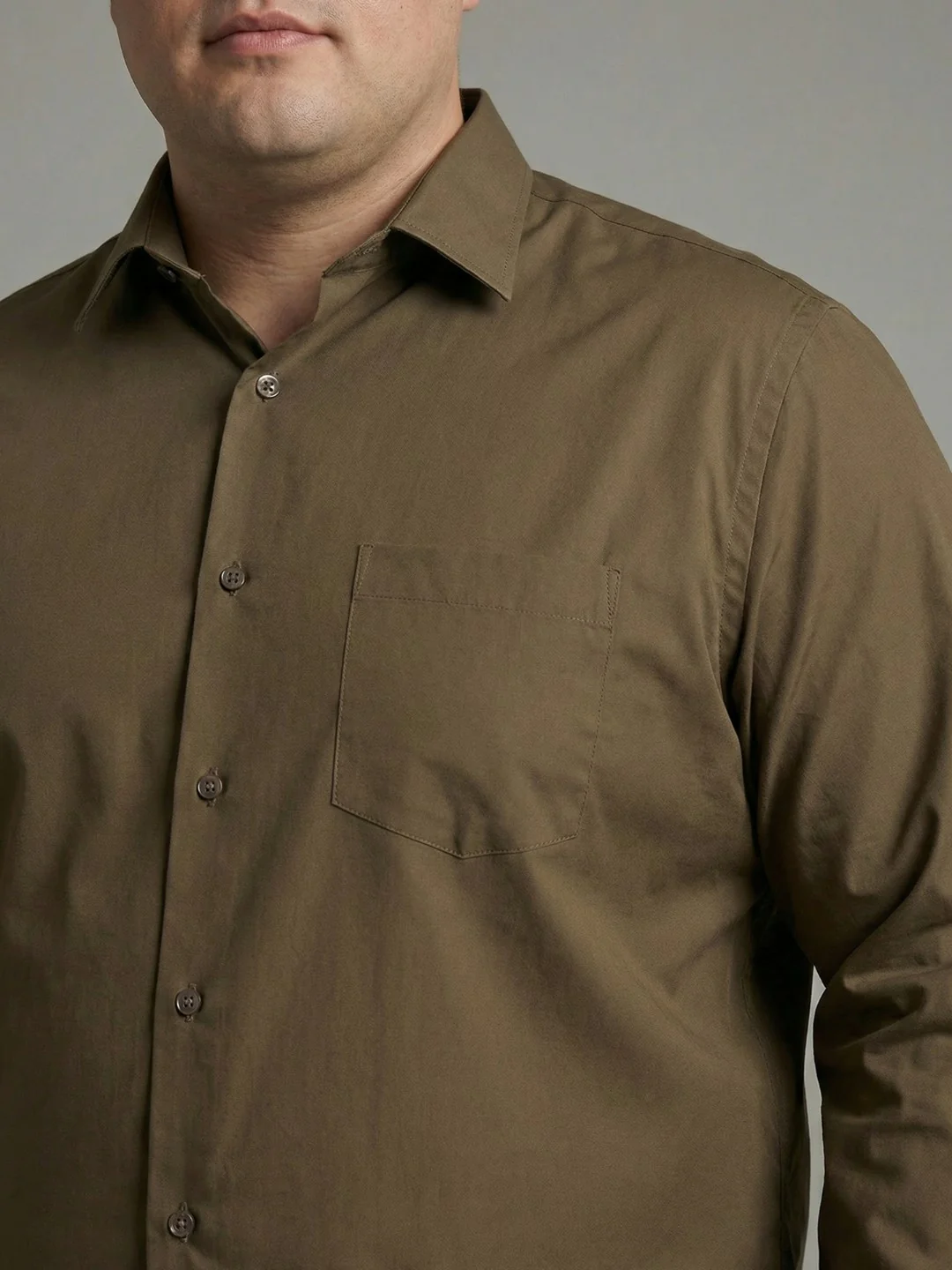 Premium Poplin Solid Plus Size Shirt - Image 8