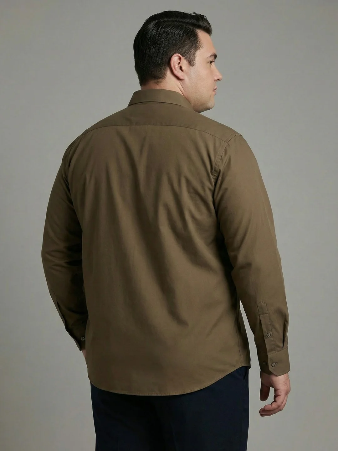 Premium Poplin Solid Plus Size Shirt - Image 10
