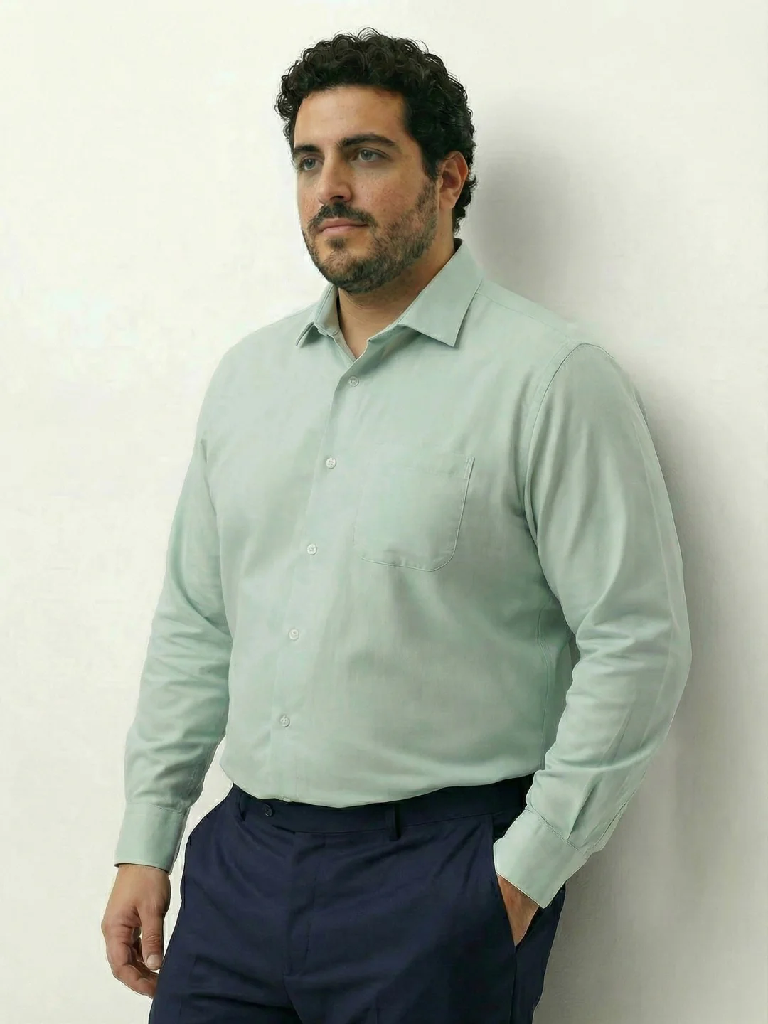 Premium Stretch Oxford Solid Plus Size Shirt
