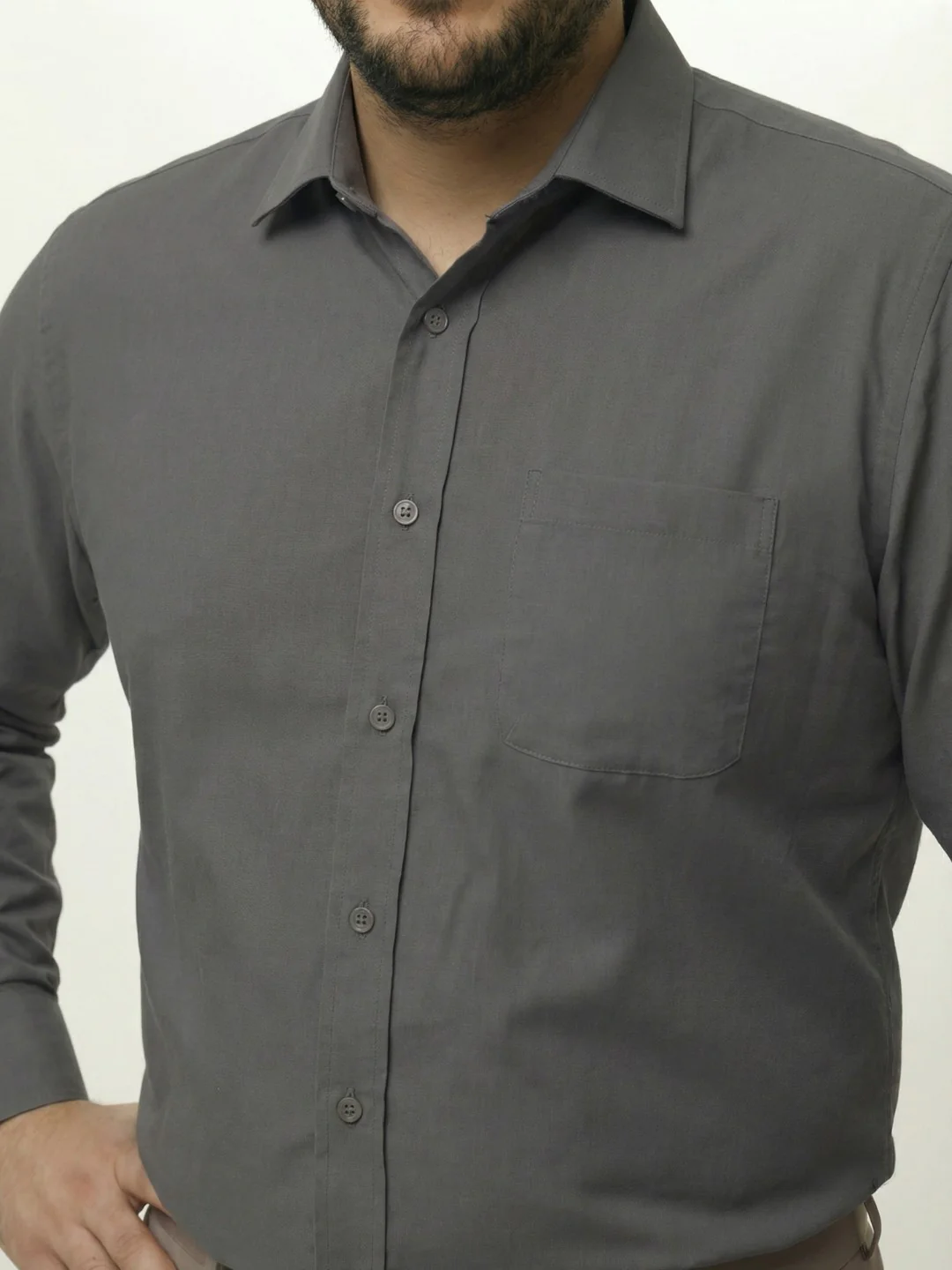 Premium Stretch Oxford Solid Plus Size Shirt - Image 13