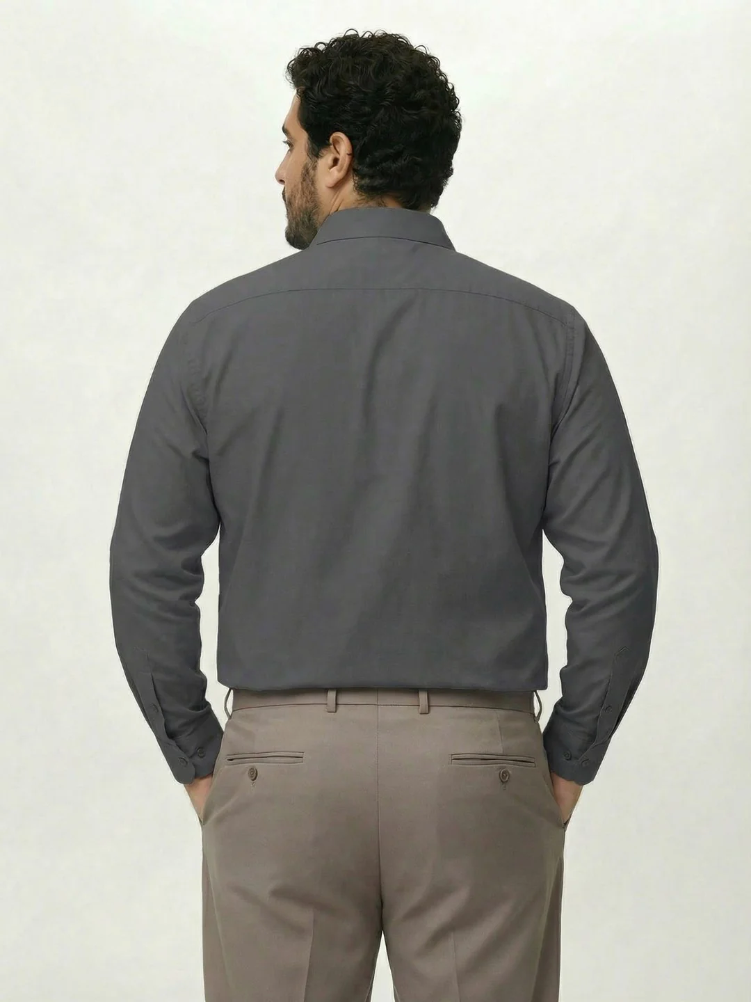 Premium Stretch Oxford Solid Plus Size Shirt - Image 15