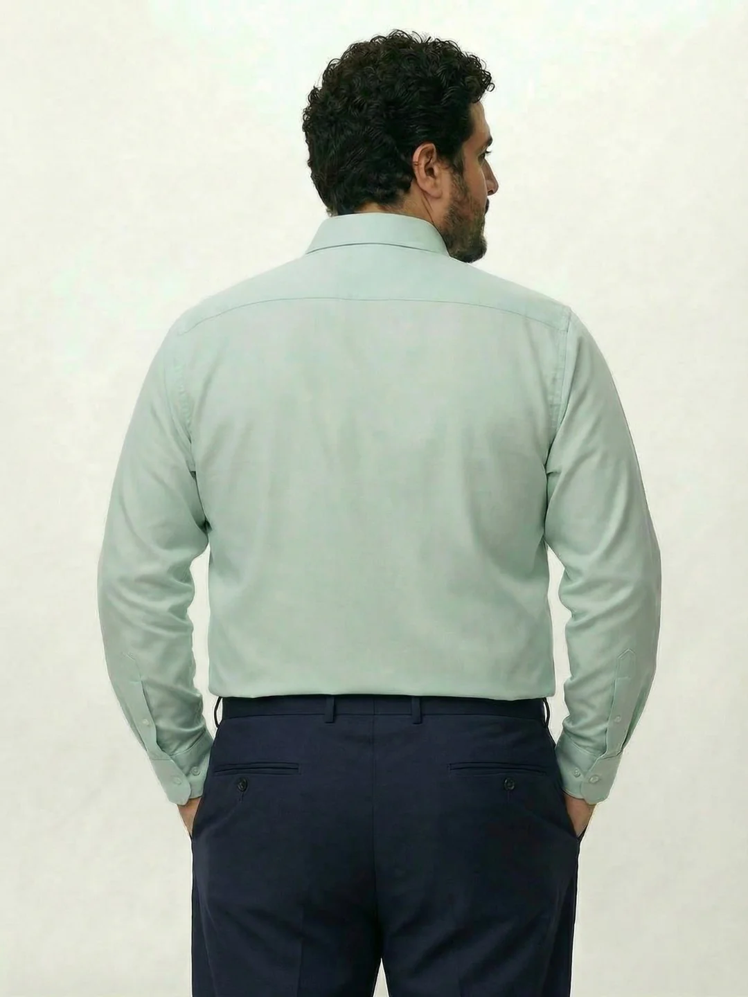 Premium Stretch Oxford Solid Plus Size Shirt - Image 5