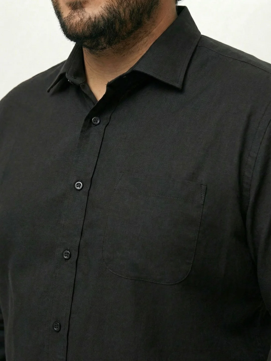 Premium Stretch Oxford Solid Plus Size Shirt - Image 8