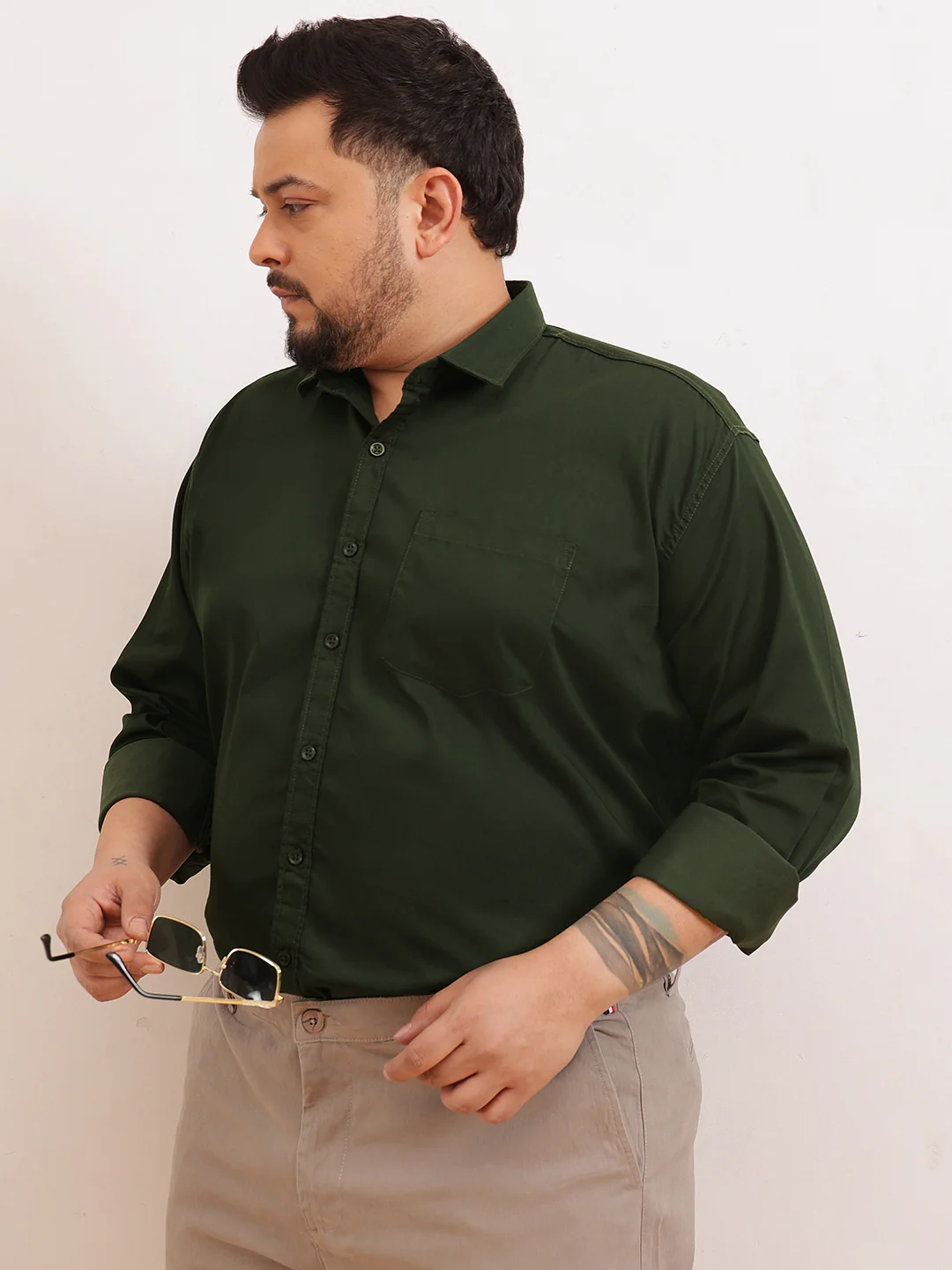 Satin Stretchable Premium Plus Size Shirt - Image 5