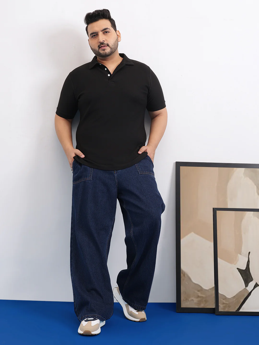 Wave Knit Textured  Plus Size Polo - Image 2
